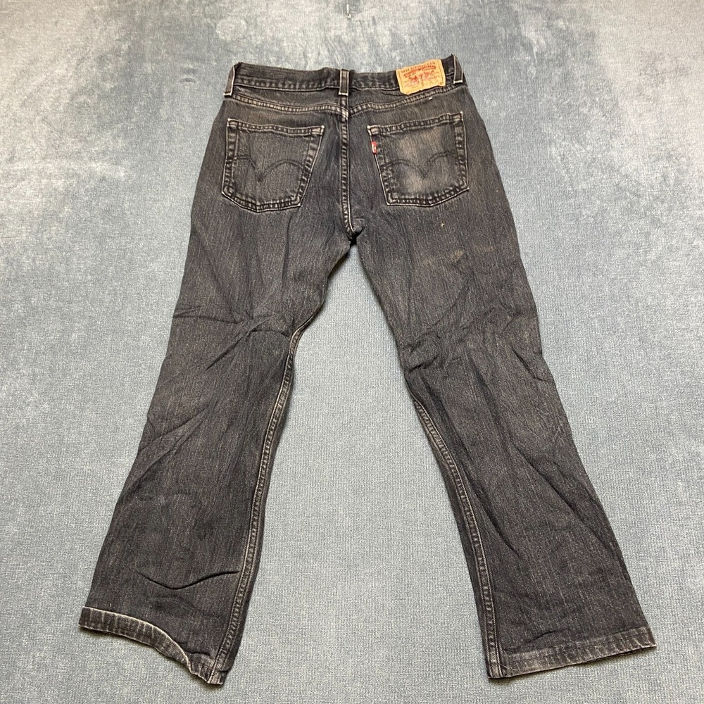 VTG Levi's 514 Slim Straight Jeans Boys 16 Black Denim Dark Wash Stretch